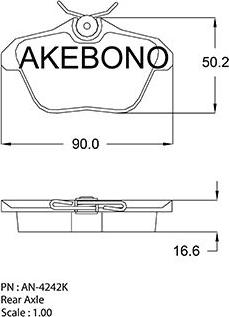 Akebono AN-4242K - Bremžu uzliku kompl., Disku bremzes autodraugiem.lv