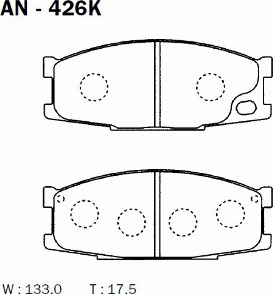 Akebono AN-426K - Bremžu uzliku kompl., Disku bremzes autodraugiem.lv