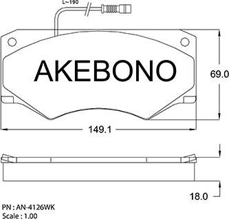 Akebono AN-4216WK - Bremžu uzliku kompl., Disku bremzes autodraugiem.lv