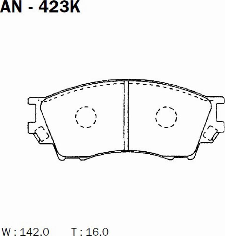 Akebono AN-423K - Bremžu uzliku kompl., Disku bremzes autodraugiem.lv