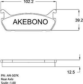 Akebono AN-307K - Bremžu uzliku kompl., Disku bremzes autodraugiem.lv