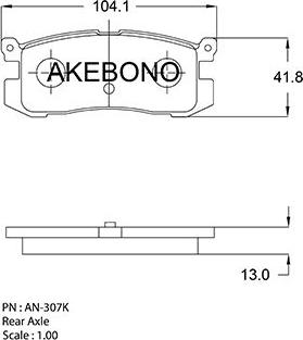 Akebono AN-250KE - Bremžu uzliku kompl., Disku bremzes autodraugiem.lv