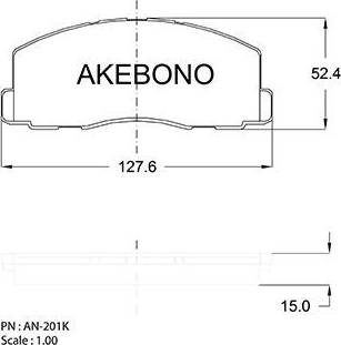 Akebono AN-201K - Bremžu uzliku kompl., Disku bremzes autodraugiem.lv