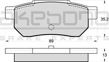 Akebono AN-207K - Bremžu uzliku kompl., Disku bremzes autodraugiem.lv