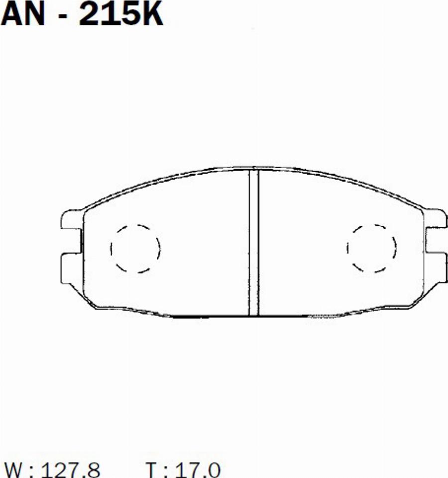 Akebono AN215K - Bremžu uzliku kompl., Disku bremzes autodraugiem.lv