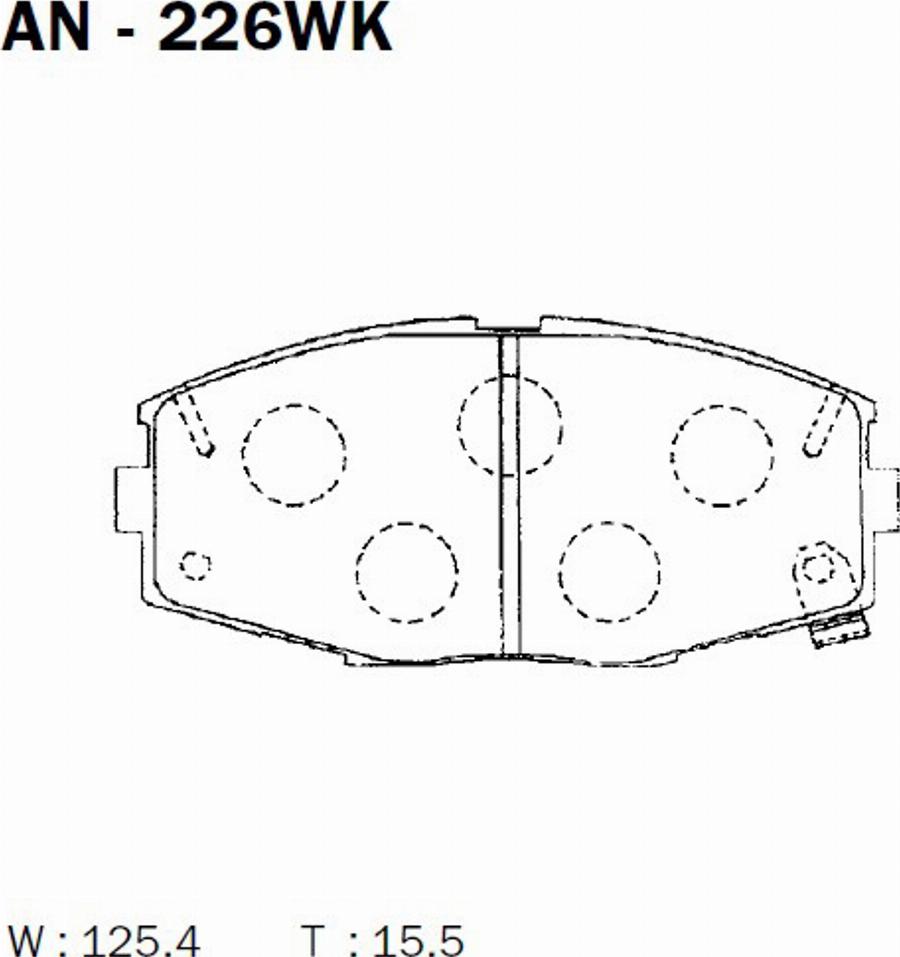 Akebono AN-226WK - Bremžu uzliku kompl., Disku bremzes autodraugiem.lv