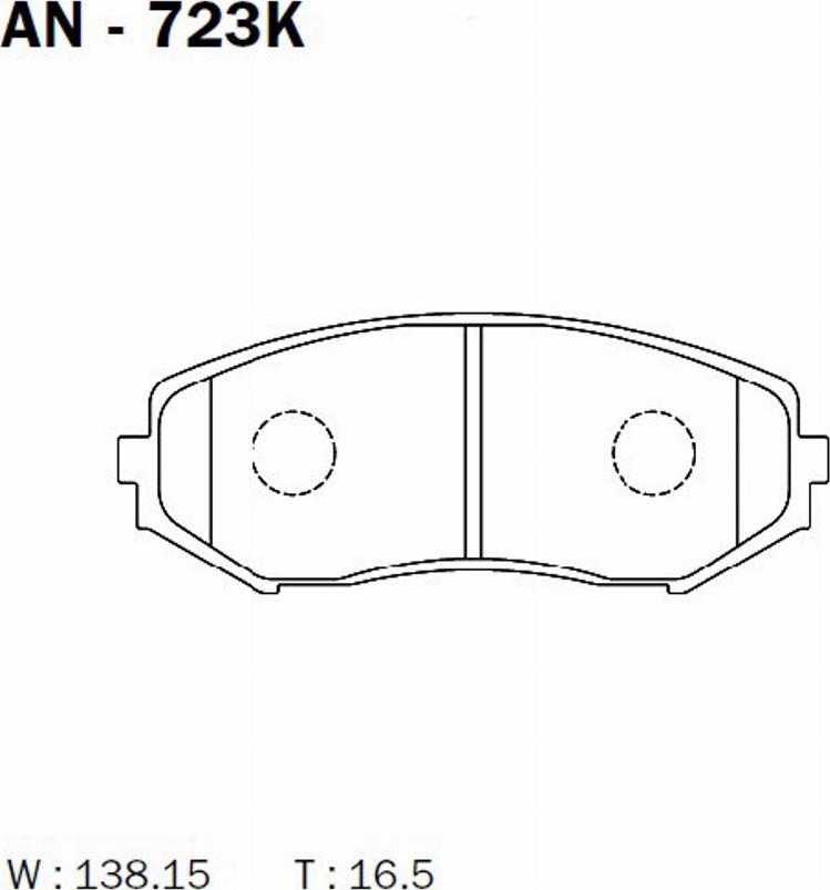 Akebono AN-723K - Bremžu uzliku kompl., Disku bremzes autodraugiem.lv