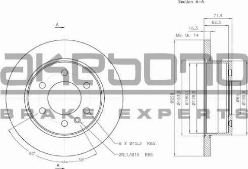 Akebono BN-0177 - Bremžu diski autodraugiem.lv