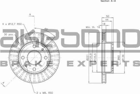 Akebono BN-1206 - Bremžu diski autodraugiem.lv