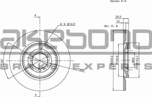 Akebono BN-1283E - Bremžu diski autodraugiem.lv