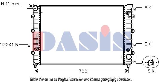 AKS Dasis 480070N - Radiators, Motora dzesēšanas sistēma autodraugiem.lv