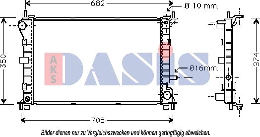 AKS Dasis 090087N - Radiators, Motora dzesēšanas sistēma autodraugiem.lv