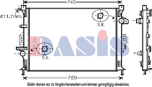 AKS Dasis 092046N - Radiators, Motora dzesēšanas sistēma autodraugiem.lv