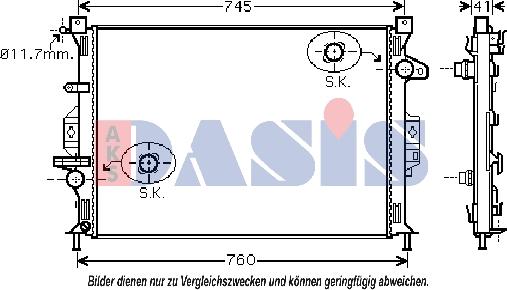 AKS Dasis 092047N - Radiators, Motora dzesēšanas sistēma autodraugiem.lv