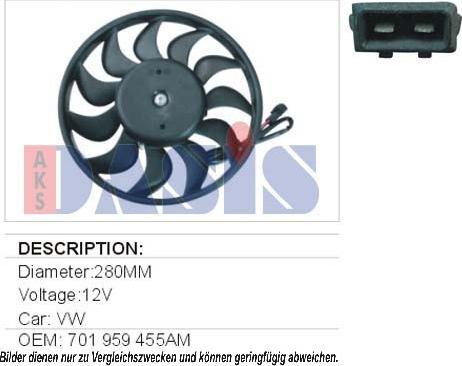 AKS Dasis 048490N - Ventilators, Motora dzesēšanas sistēma autodraugiem.lv