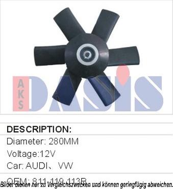 AKS Dasis 048023N - Ventilators, Motora dzesēšanas sistēma autodraugiem.lv