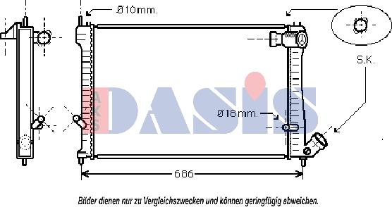 AKS Dasis 060004N - Radiators, Motora dzesēšanas sistēma autodraugiem.lv