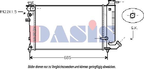 AKS Dasis 060005N - Radiators, Motora dzesēšanas sistēma autodraugiem.lv