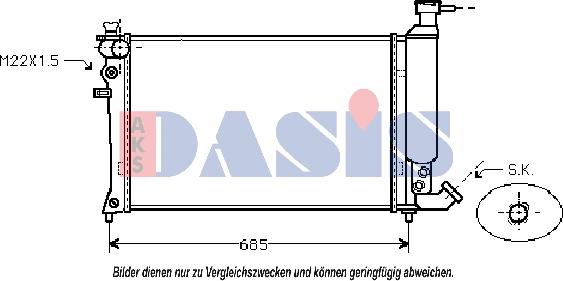 AKS Dasis 060007N - Radiators, Motora dzesēšanas sistēma autodraugiem.lv