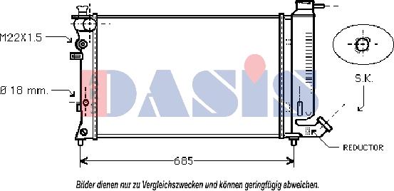 AKS Dasis 060018N - Radiators, Motora dzesēšanas sistēma autodraugiem.lv