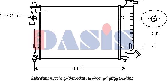 AKS Dasis 060013N - Radiators, Motora dzesēšanas sistēma autodraugiem.lv