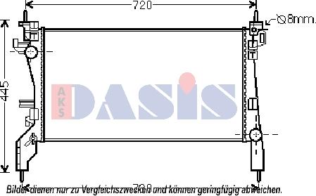 AKS Dasis 060025N - Radiators, Motora dzesēšanas sistēma autodraugiem.lv