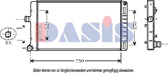 AKS Dasis 080048N - Radiators, Motora dzesēšanas sistēma autodraugiem.lv