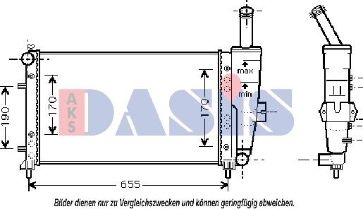 AKS Dasis 080069N - Radiators, Motora dzesēšanas sistēma autodraugiem.lv