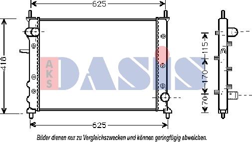 AKS Dasis 080007N - Radiators, Motora dzesēšanas sistēma autodraugiem.lv