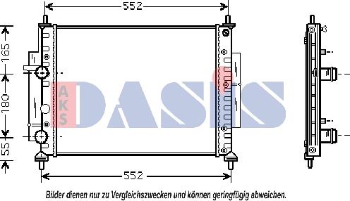 AKS Dasis 080027N - Radiators, Motora dzesēšanas sistēma autodraugiem.lv