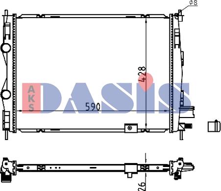 AKS Dasis 070190N - Radiators, Motora dzesēšanas sistēma autodraugiem.lv