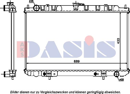 AKS Dasis 070104N - Radiators, Motora dzesēšanas sistēma autodraugiem.lv