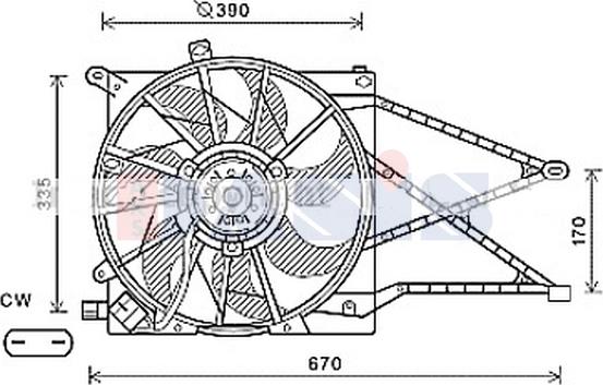 AKS Dasis 158119N - Ventilators, Motora dzesēšanas sistēma autodraugiem.lv