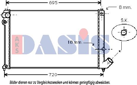 AKS Dasis 161810N - Radiators, Motora dzesēšanas sistēma autodraugiem.lv