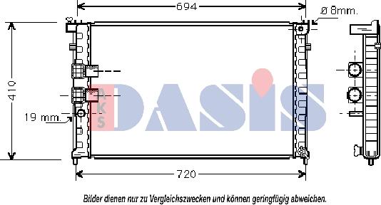 AKS Dasis 160015N - Radiators, Motora dzesēšanas sistēma autodraugiem.lv