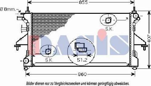 AKS Dasis 160010N - Radiators, Motora dzesēšanas sistēma autodraugiem.lv