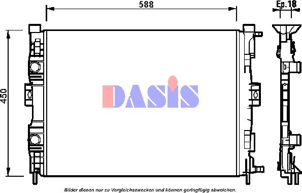 AKS Dasis 181001N - Radiators, Motora dzesēšanas sistēma autodraugiem.lv