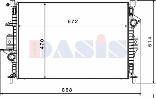 AKS Dasis 220026N - Radiators, Motora dzesēšanas sistēma autodraugiem.lv