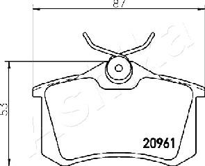 Ashika 51-00-0613 - Bremžu uzliku kompl., Disku bremzes autodraugiem.lv