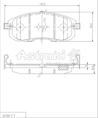 Ashuki 1080-9901 - Bremžu uzliku kompl., Disku bremzes autodraugiem.lv