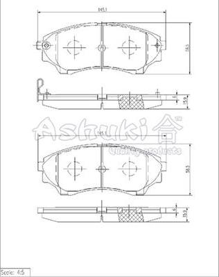 Ashuki 1080-9603 - Bremžu uzliku kompl., Disku bremzes autodraugiem.lv