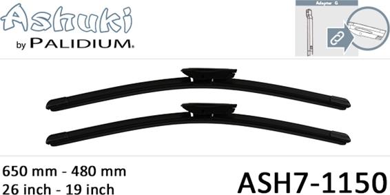 Ashuki ASH7-1150 - Stikla tīrītāja slotiņa autodraugiem.lv
