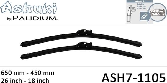 Ashuki ASH7-1105 - Stikla tīrītāja slotiņa autodraugiem.lv