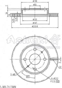 Ashuki D097-25 - Bremžu diski autodraugiem.lv