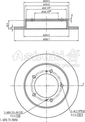 Ashuki K016-50 - Bremžu diski autodraugiem.lv