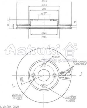 Ashuki M606-60 - Bremžu diski autodraugiem.lv