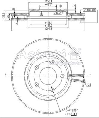 Ashuki N014-22 - Bremžu diski autodraugiem.lv