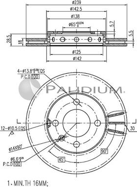 Ashuki P330-065 - Bremžu diski autodraugiem.lv