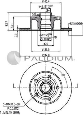 Ashuki P331-016 - Bremžu diski autodraugiem.lv