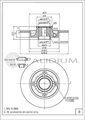 Ashuki P331-026 - Bremžu diski autodraugiem.lv